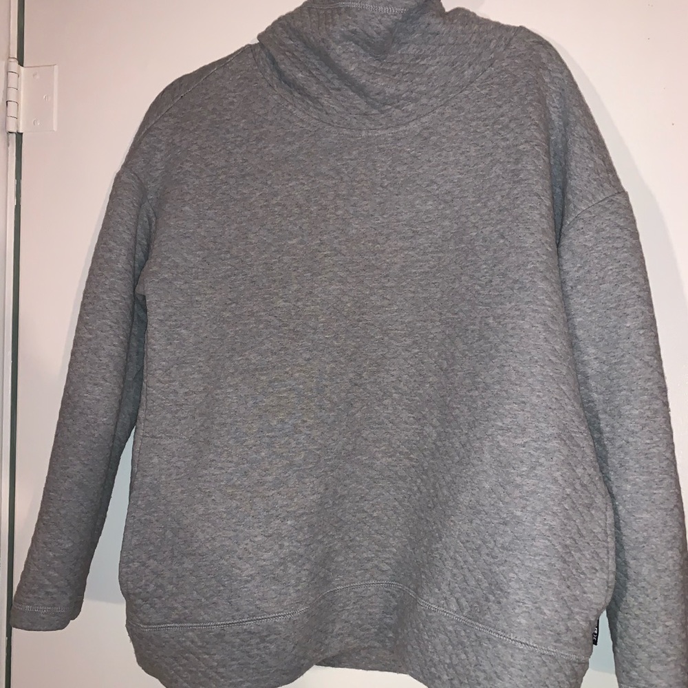 Grey turtleneck workout shirt